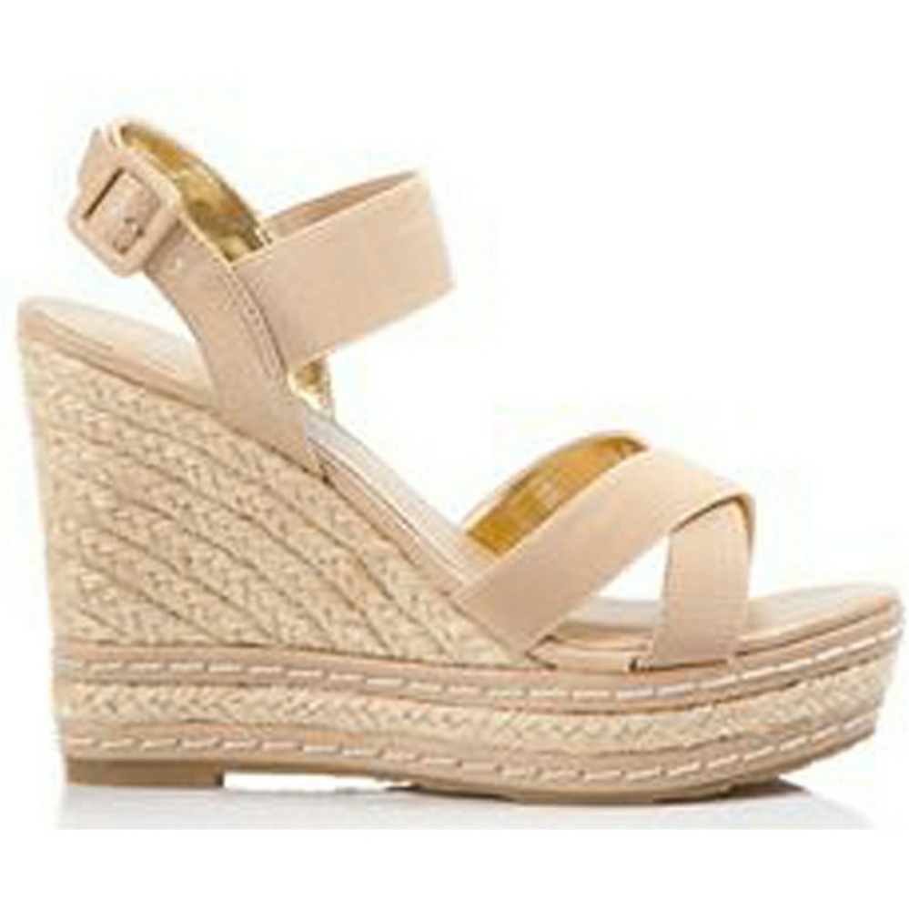 Nwb tangent and elastic platform wedge sandals